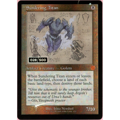 Magic The Gathering MTG Single: Sundering Titan Serialized 028/500 Brother'S War Retro Artifacts MP