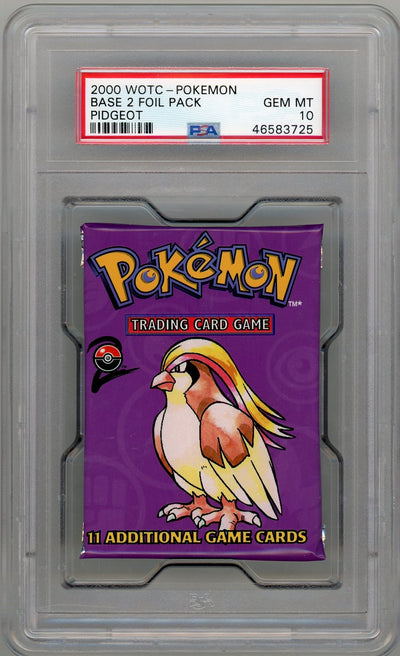 Pokémon PokéMon 2000 Wotc Base Set 2 Foil Pack Pidgeot PSA 10