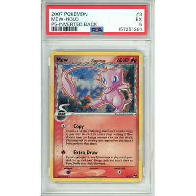 Pokémon Pokemon Graded: Mew 3/17 Pop Series 5 (2007) Inverted Back PSA 5