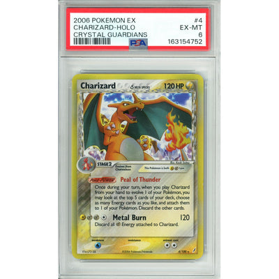 Pokémon Pokemon Graded: Charizard 4/100 EX Crystal Gaurdians (2006) PSA 6