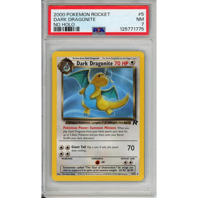 Pokémon Pokemon Graded: Dark Dragonite 5/82 Team Rocket (2000) No Holo Error PSA 7