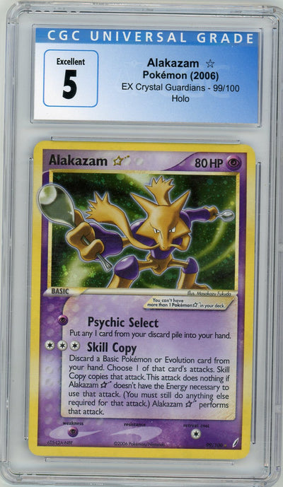 Pokémon Alakazam Gold Star PokéMon Crystal Guardians Ultra Rare #99/100 CGC 5