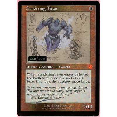 Magic The Gathering MTG Single: Sundering Titan Serialized 330/500 Brother'S War Retro Artifacts NM