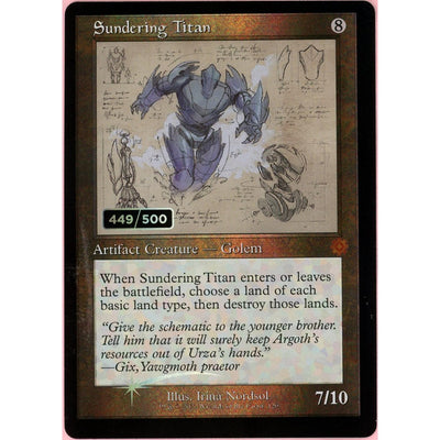 Magic The Gathering MTG Single: Sundering Titan Serialized 449/500 Brother'S War Retro Artifacts NM
