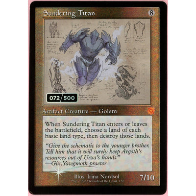 Magic The Gathering MTG Single: Sundering Titan Serialized 72/500 Brother'S War Retro Artifacts NM
