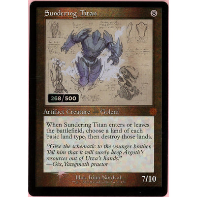 Magic The Gathering MTG Single: Sundering Titan Serialized 268/500 Brother'S War Retro Artifacts NM