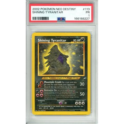Pokémon Pokemon Graded: Shining Tyranitar 113/105 Neo Destiny (2002) PSA 1