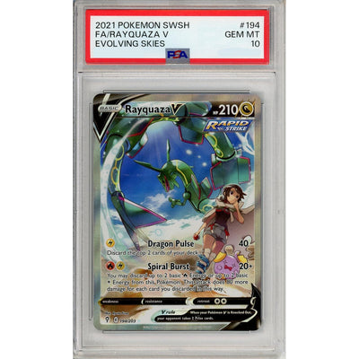 Pokémon Pokemon Graded: Rayquaza V 194/203 Evolving Skies (2021) Full Art Holo PSA 10