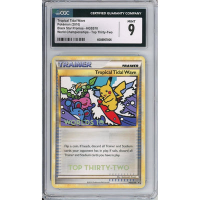Pokémon Pokemon Graded: Tropical Tidal Wave #Hgss18 Black Star Promo World Championships Top Thirty-Two CGC 9