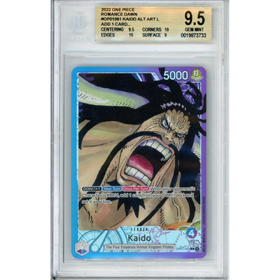 One Piece TCG One Piece Graded: Kaido Op01-061 Alt Art Pre-Errata (2022) Beckett 9.5