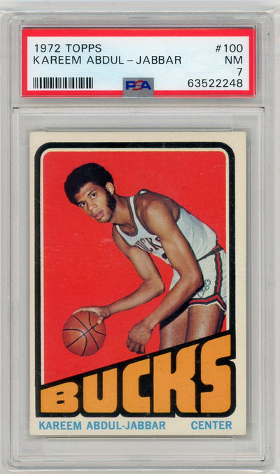 Basketball Topps Kareem Abdul-Jabbar 1972 Topps #100 PSA 7
