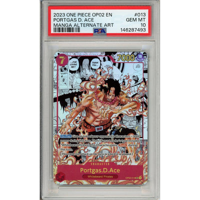 One Piece TCG One Piece Graded: Portgas D. Ace Manga Alt Art Op02-013 Paramount War PSA 10