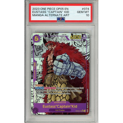 One Piece TCG One Piece Graded: Eustass "Captain" Kid Manga Alt Art Op05-075 Awakening Of The New Era PSA 10