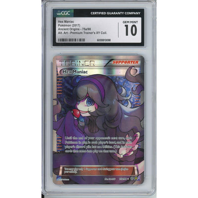 Pokémon Pokemon Graded: Hex Maniac 75a/98 Ancient Origins XY Premium Trainer Collection (2017) Alt Art Holo CGC 10