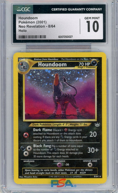 Pokémon Houndoom 2001 Pokemon Neo Revelation Holo #8/64 CGC 10