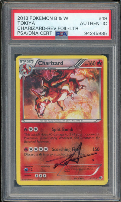 Pokémon PSA Dna Cert Charizard B&W Tokiya Sign