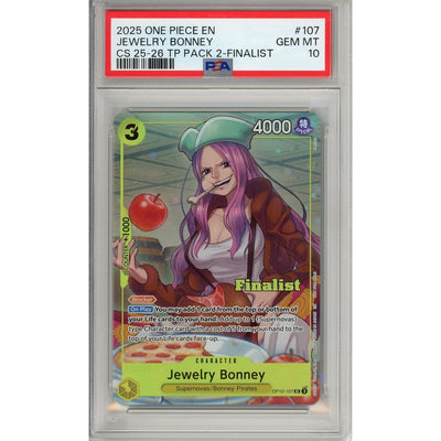 One Piece TCG One Piece Graded: Jewelry Bonney Op10-107 Championship 25-26 Finalist PSA 10
