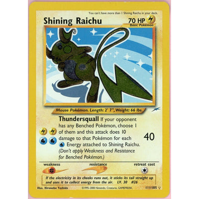 Pokémon Pokemon Graded: Shining Raichu 111/105 Neo Destiny (2000) Holo LP