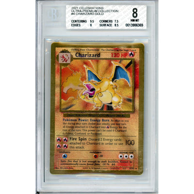 Pokémon Pokemon Graded: Charizard 4/102 Ultra Premium Collection (2021) Gold Metal Beckett 8