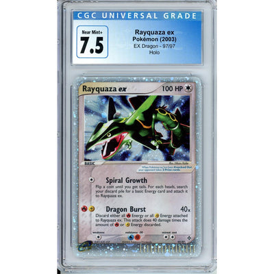 Pokémon Pokemon Graded: Rayquaza EX 97/97 EX Dragon (2003) Holo CGC 7.5