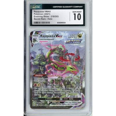 Pokémon Pokemon Graded: Rayquaza VMAX 218/203 Evolving Skies (2021) Secret Rare CGC 10