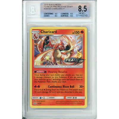 Pokémon Pokemon Graded: Charizard #Sm158 Team Up Prerelease Staff (2019) Beckett 8.5