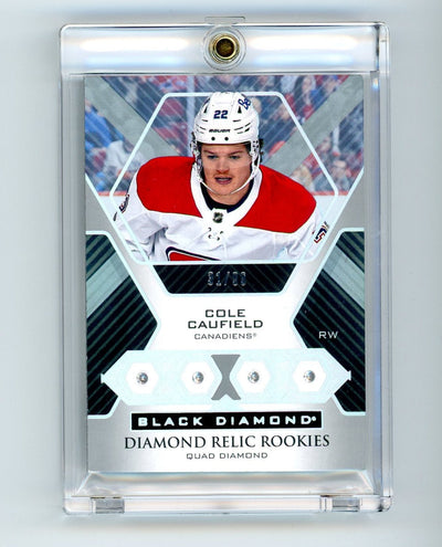 Hockey Upper Deck Cole Caufield 2022 Upper Deck Black Diamond Quad Diamond Relic Rookies #'D 31/99