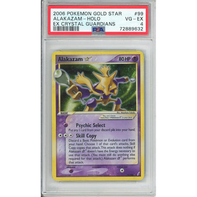 Pokémon Pokemon Graded: Alakazam Gold Star 99/100 EX Crystal Gaurdians (2006) Holo PSA 4