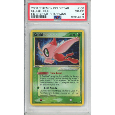 Pokémon Pokemon Graded: Celebi Gold Star 100/100 EX Crystal Gaurdians (2006) Holo PSA 4