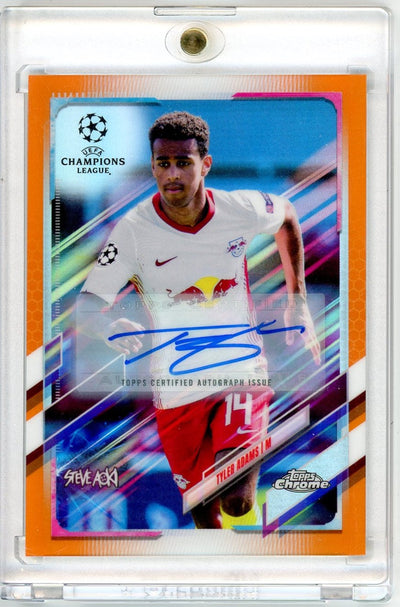 Soccer Topps Tyler Adams 2021 Topps Chrome Ucl Steve Aoki Edition Autographs Orange #'D 08/25
