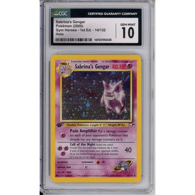 Pokémon Pokemon Graded: 1st Edition Sabrina'S Gengar CGC 10