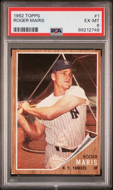 Baseball Topps Roger Maris 1962 Topps #1 PSA 6