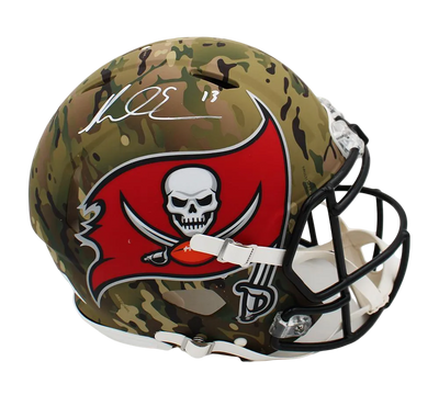 Football Mike Evans Autographed Buccaneers Camo Full-Size Authentic On-Field Speed Helmet (Beckett)