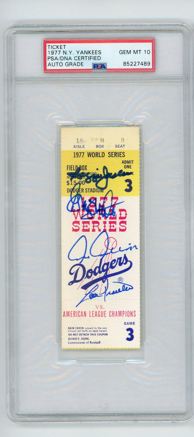 Sports Reggie Jackson / Greg Nettles / Lou Pinella / Chris Chambliss 1977 Ny Yankees World Series Ticket