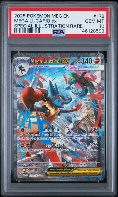 Pokémon Mega Lucario EX PokéMon Mega Evolution Special Illustration Rare #179/132 PSA 10