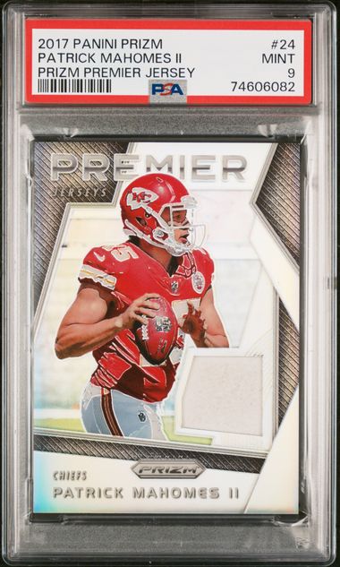 Sports Panini Patrick Mahomes 2017 Panini Prizm Premiere Jersey PSA 9