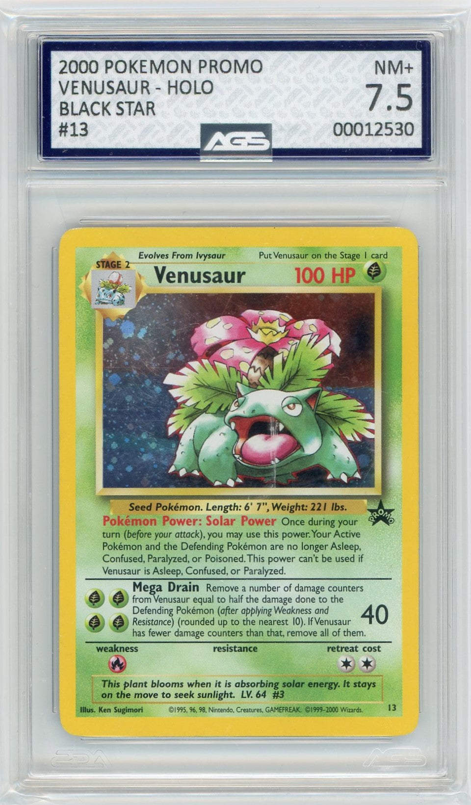 Ags (Nm+ 7.5) Venusaur #13 - Wizards Of The Coast Promos (#00012530)