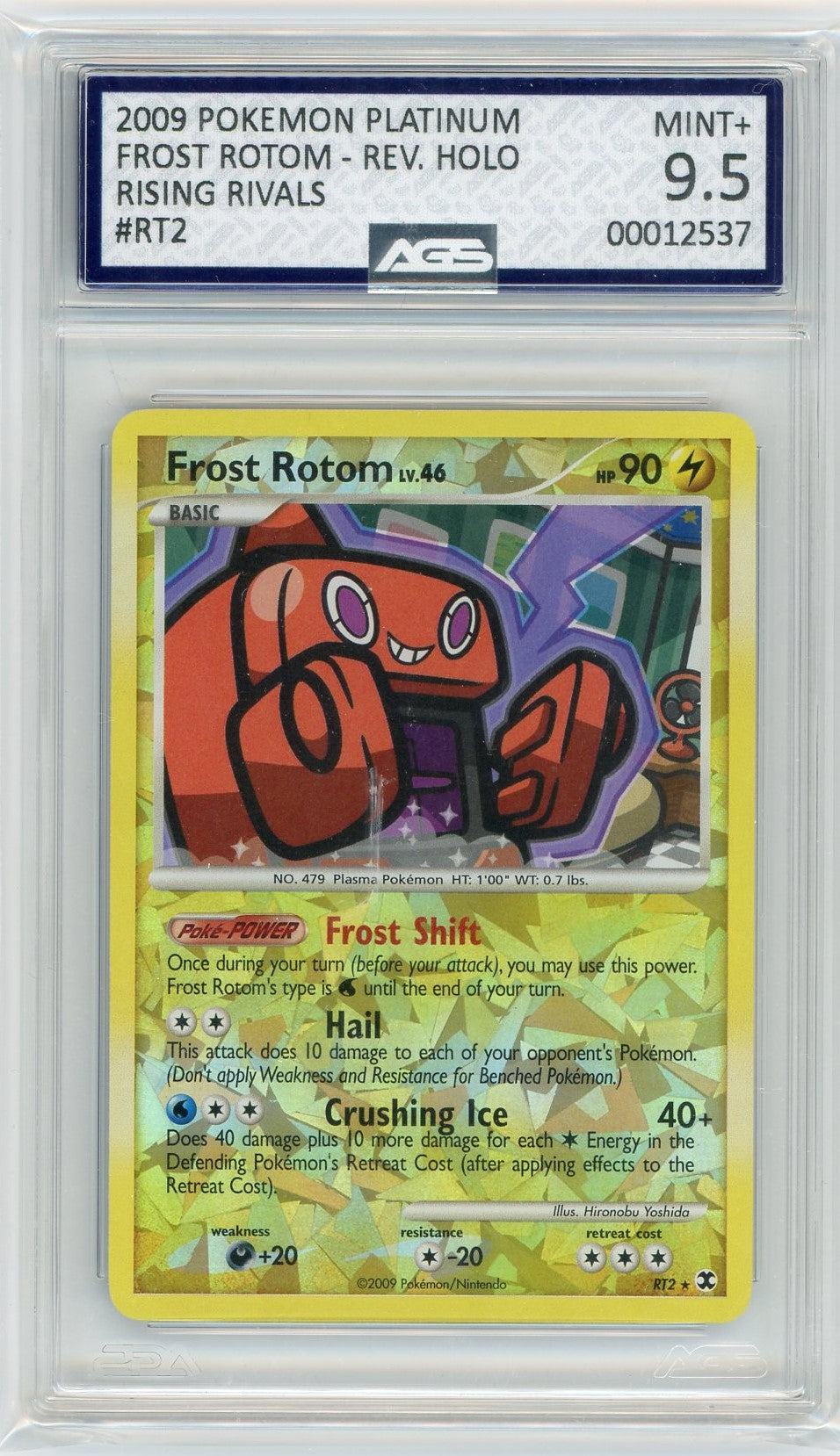Ags (Mint+ 9.5) Frost Rotom #Rt2 - Platinum - Rising Rivals (#00012537)