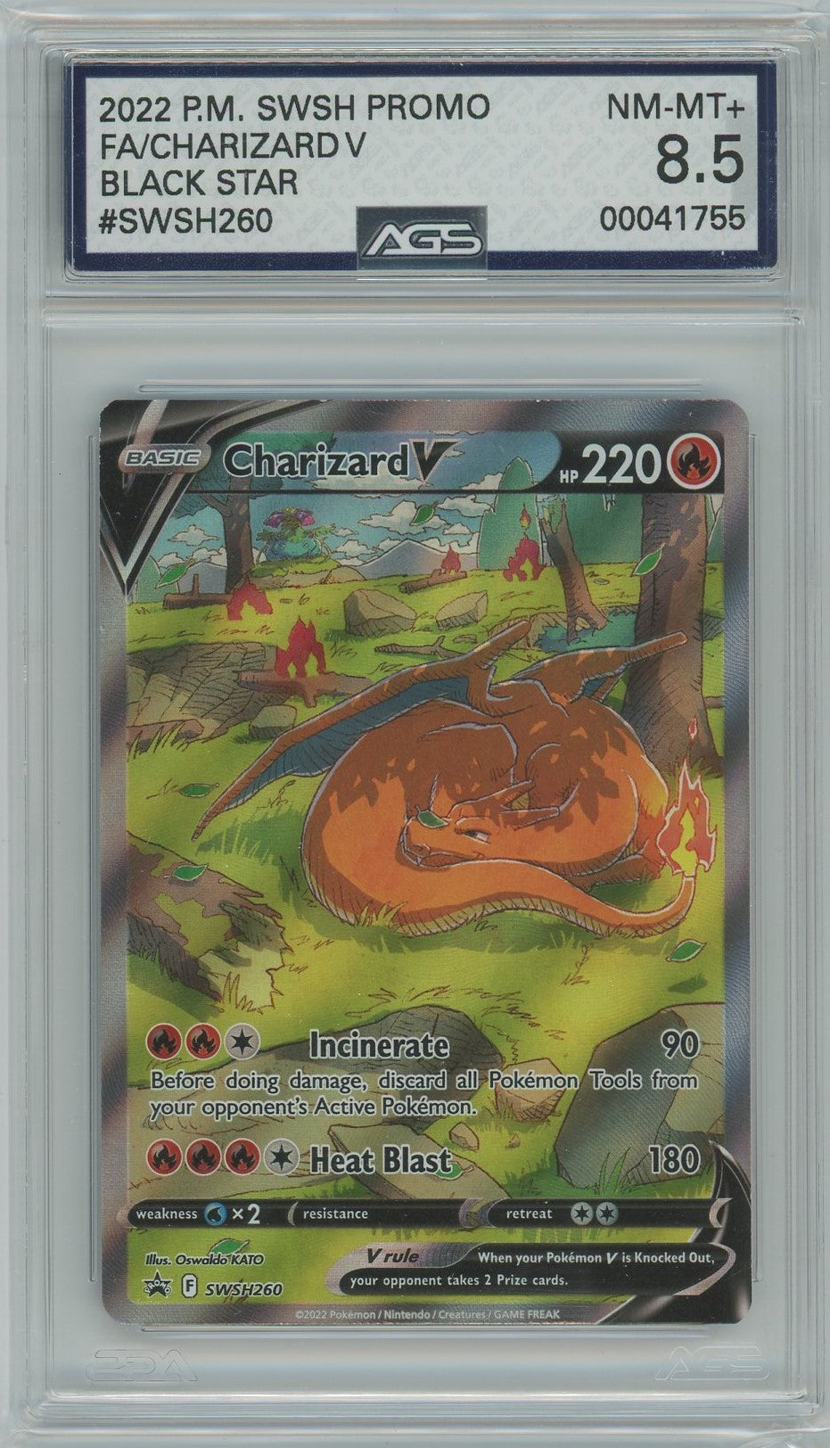 Ags (Nm-Mt+ 8.5) Charizard V #Swsh260 - Sword & Shield Promos (#00041755)