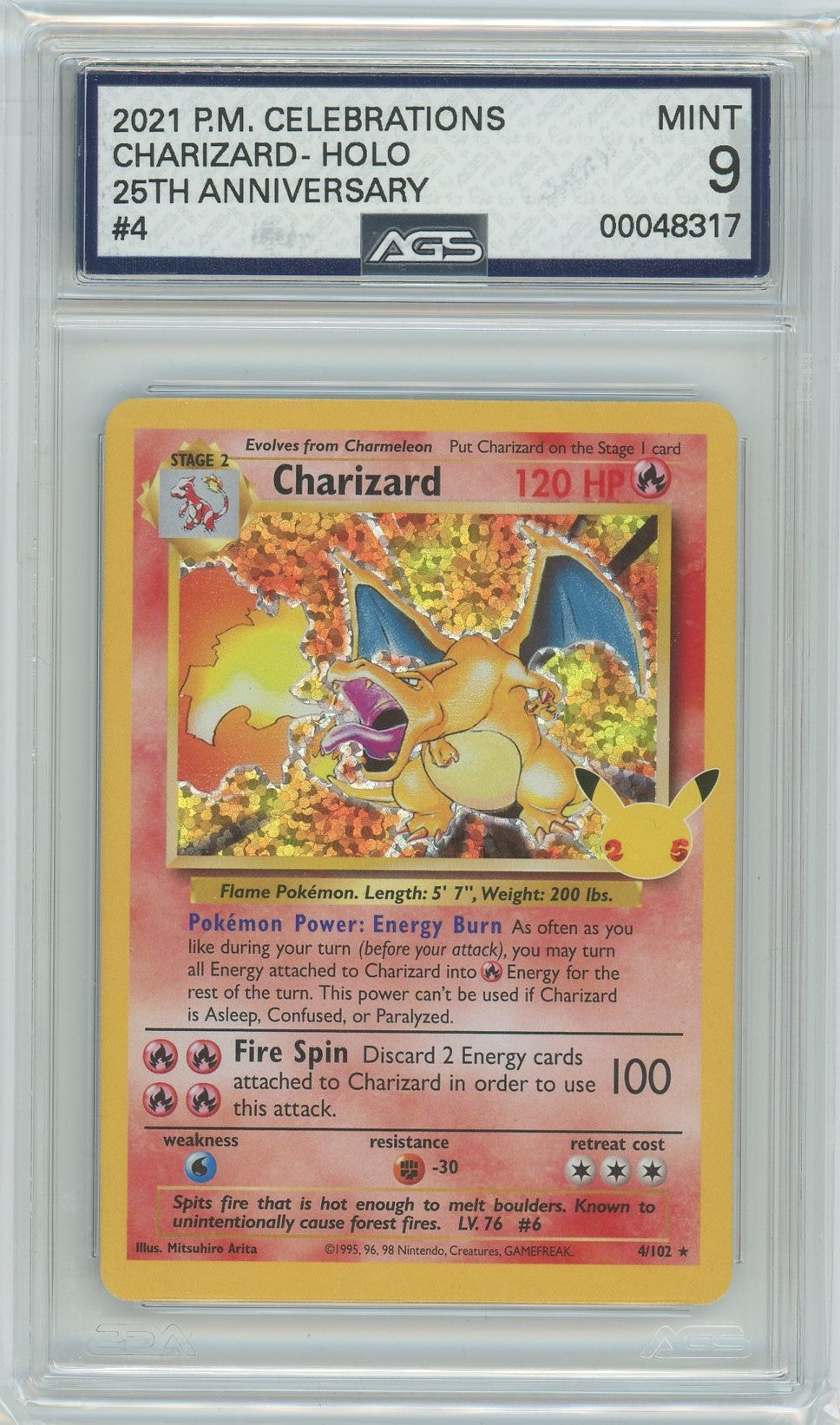 Ags (Mint 9) Charizard #4 - Celebrations (25Th Anniversary) (#00048317)