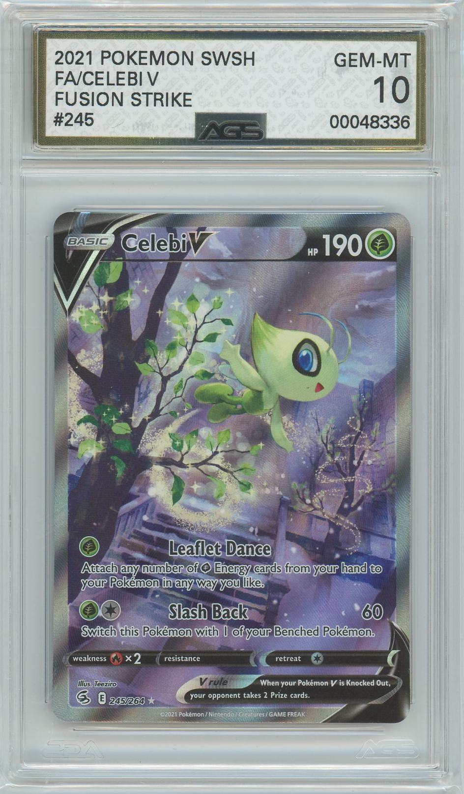 Ags (Gem-Mt 10) Celebi V #245 Alt. Art - Fusion Strike (#00048336)
