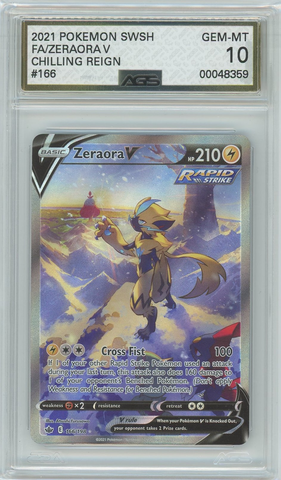 Ags (Gem-Mt 10) Zeraora V #166 - Chilling Reign (#00048359)