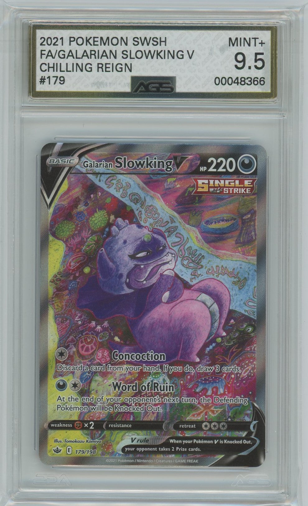 Ags (Mint+ 9.5) Galarian Slowking V #179 - Chilling Reign (#00048366)