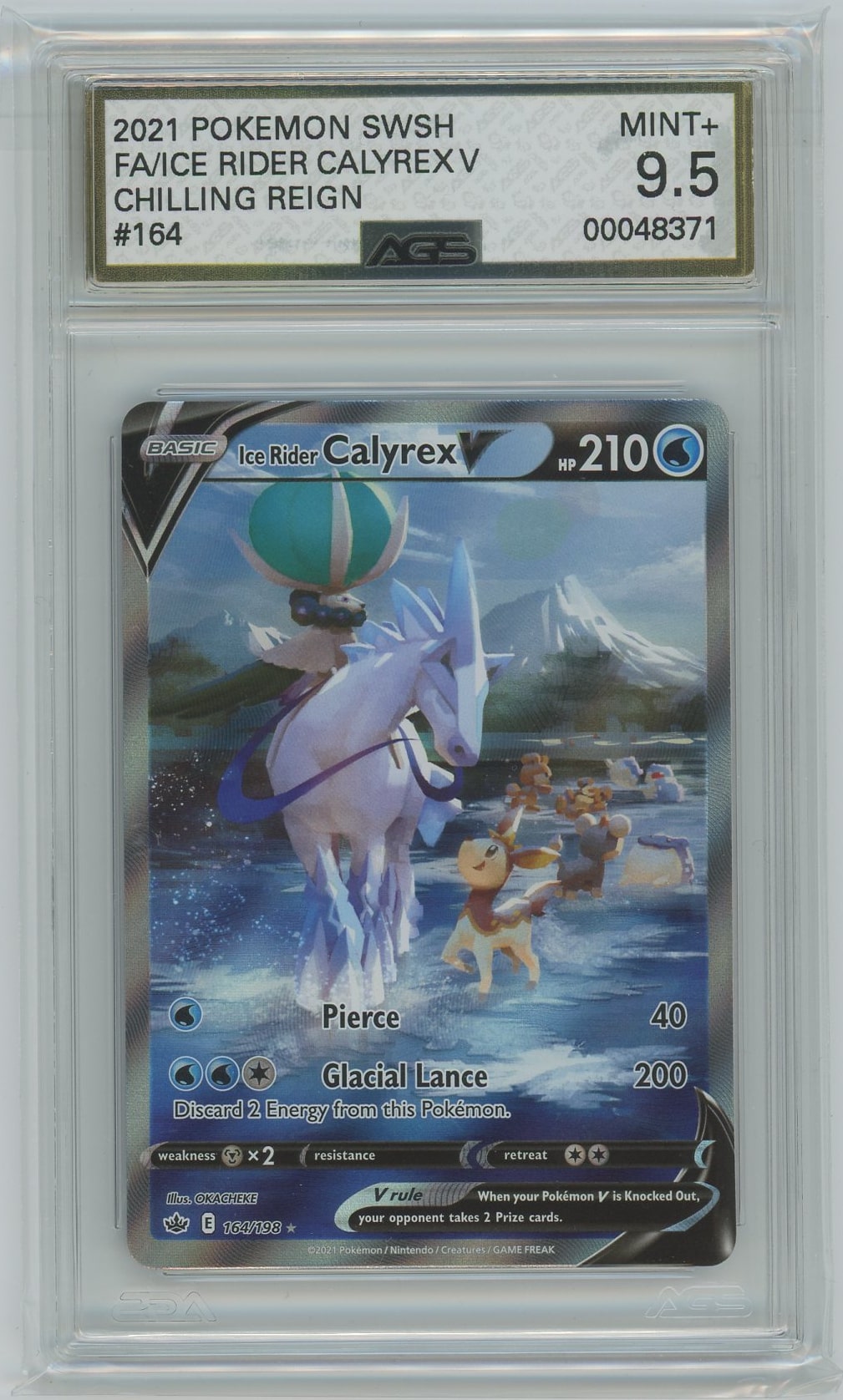 Ags (Mint+ 9.5) Ice Rider Calyrex V #164 - Chilling Reign (#00048371)