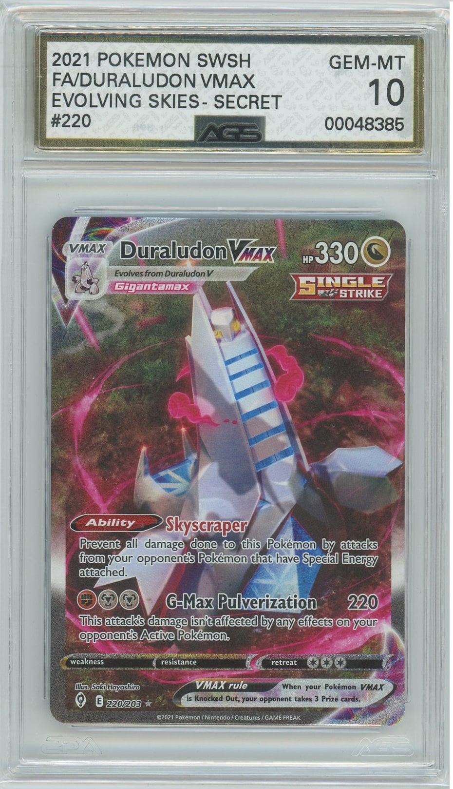 Ags (Gem-Mt 10) Duraludon Vmax #220 - Evolving Skies (#00048385)