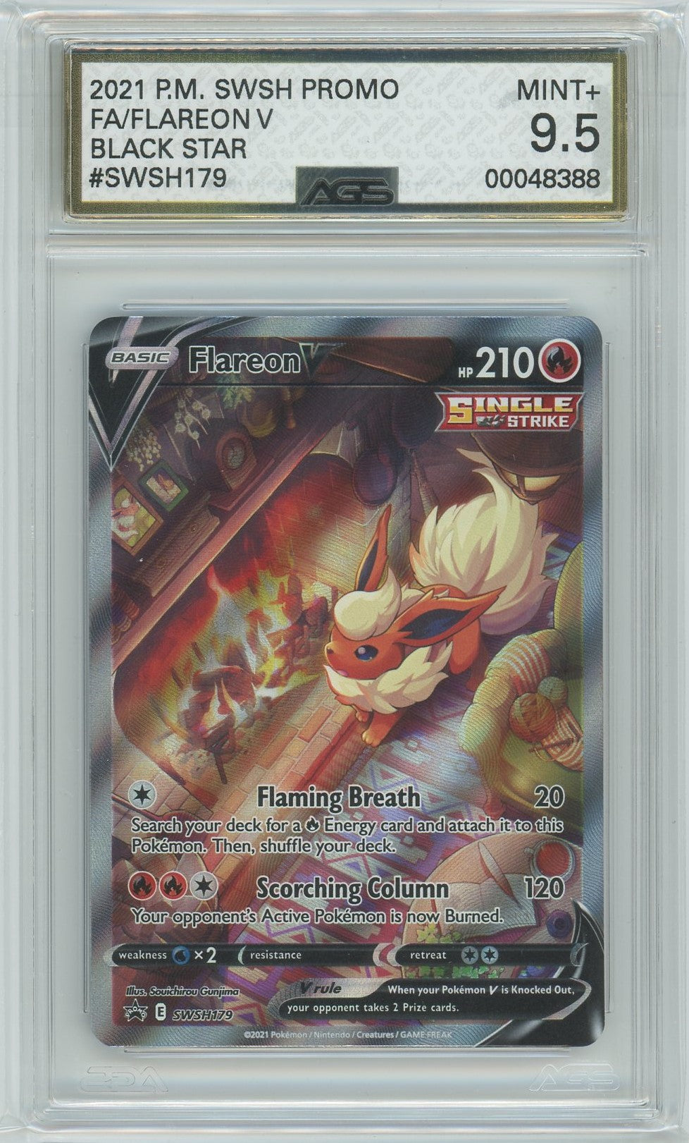 Ags (Mint+ 9.5) Flareon V #179 - Sword & Shield Promos (#00048388)