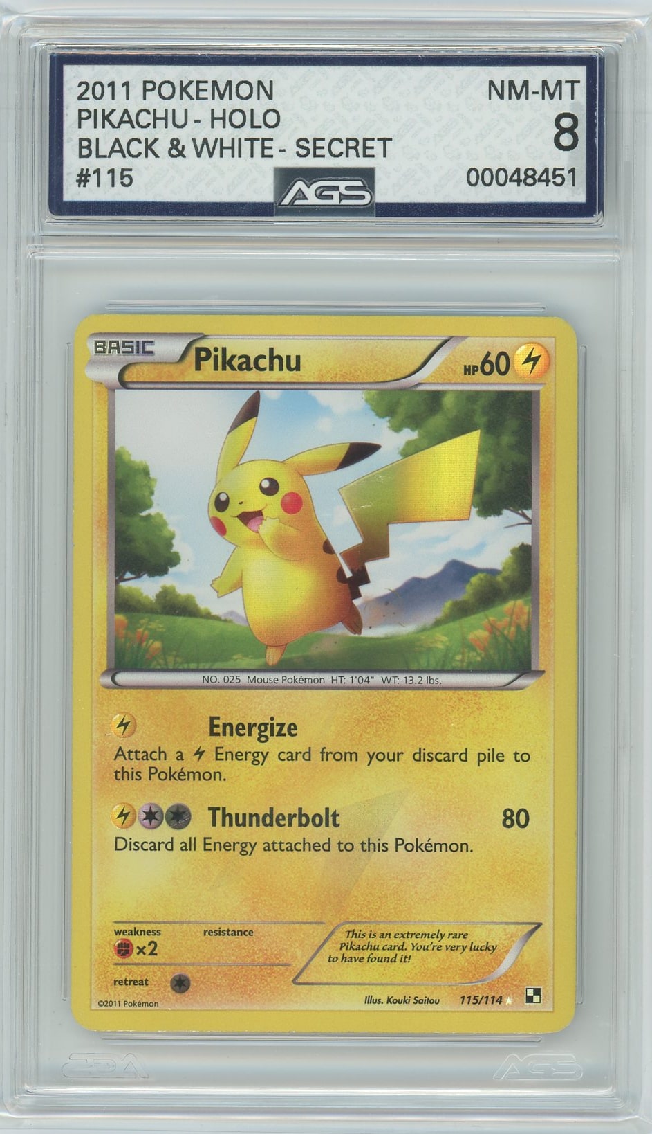 Ags (Nm-Mt 8) Pikachu #115 - Black & White (#00048451)