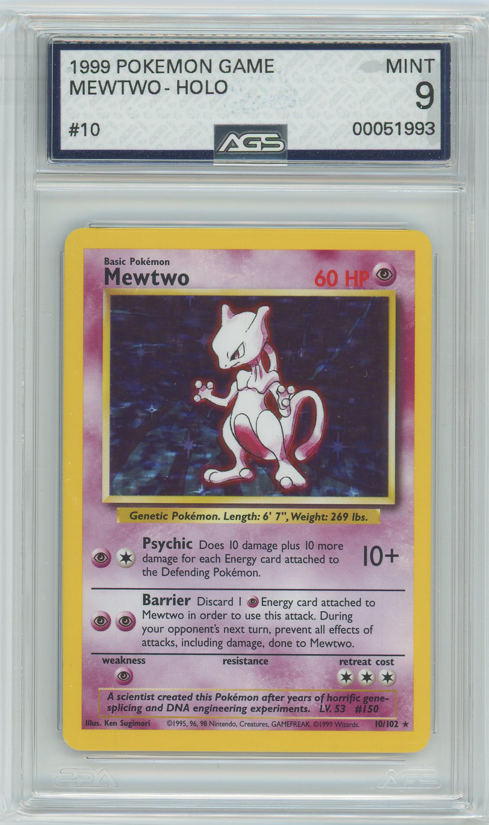 Ags (Mint 9) Mewtwo #10 - Base Set (#00051993)