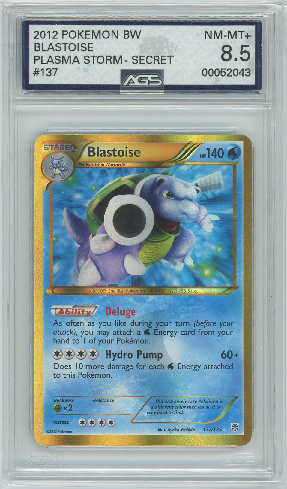 Ags (Nm-Mt+ 8.5) Blastoise #137 - Plasma Storm (#00052043)