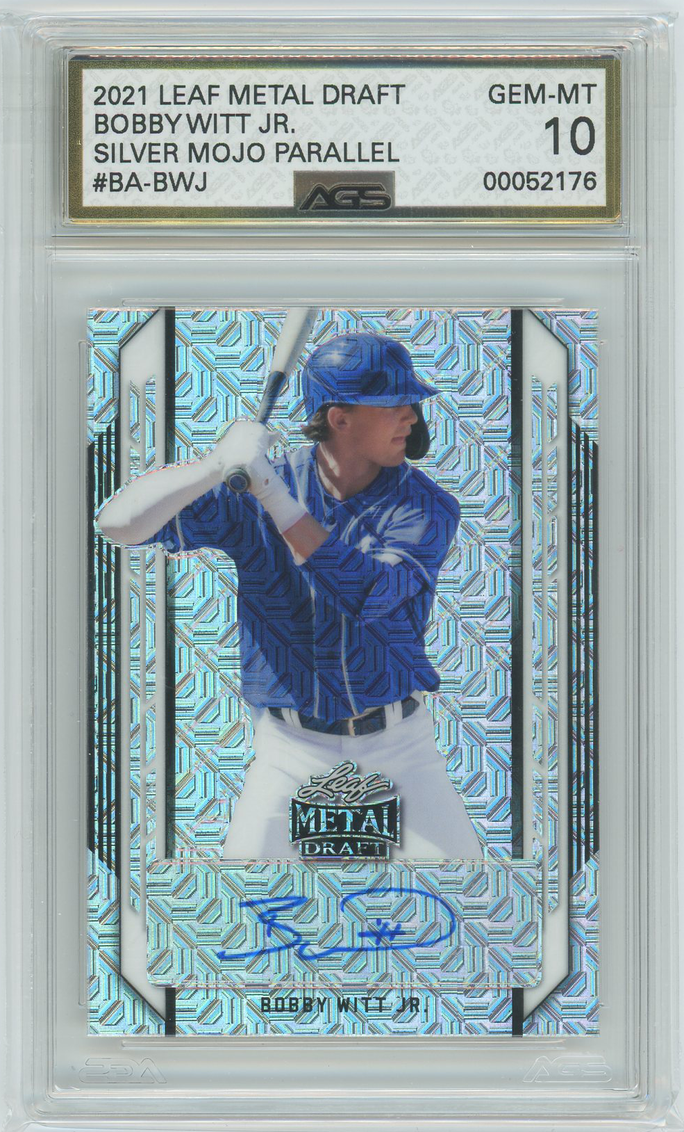 Ags (Gem-Mt 10) Bobby Witt Jr. #Ba-Bwj - Autograph - 2021 Leaf Metal Draft (#00052176)